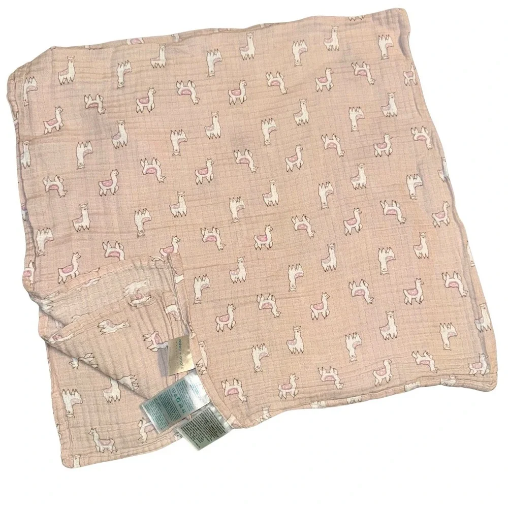 Aden‎ + Anais Cotton Muslin Swaddle Blankets Set of 2 Pink Floral Llama